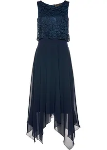 Robe premium en crêpe avec dentelle, bonprix