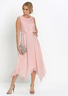 Robe premium en crêpe avec dentelle, bonprix
