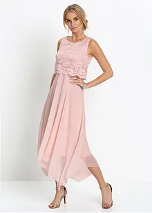 Robe premium en crêpe avec dentelle, bonprix