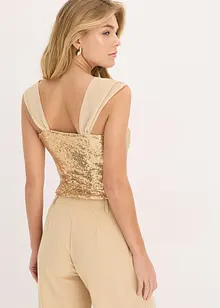 Body à sequins, bonprix