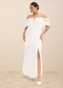 Brautkleid aus glänzendem Satin mit Strasssteinenverzierungen, bonprix