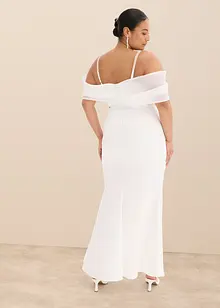 Brautkleid aus glänzendem Satin mit Strasssteinenverzierungen, bonprix
