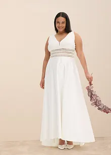 Brautkleid aus glänzendem Satin mit Spitze, bonprix