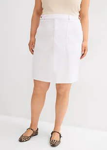 Jupe en jean, taille haute, extensible, bonprix