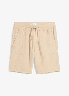 Bermuda en gaze de coton avec taille élastiquée, bonprix