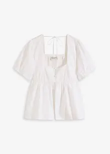 Blouse à manches bouffantes et encolure boutonnée, bonprix