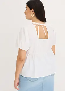 Blouse à manches bouffantes et encolure boutonnée, bonprix