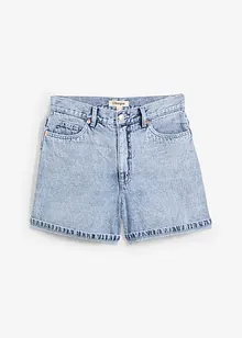 Short en jean taille haute, peu extensible, bonprix