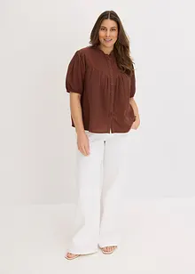 Kurzarm-Bluse aus Musselin, bonprix