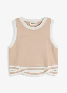Cropped Strick-Top mit gewistetem Saum, bonprix