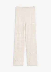 Pantalon en maille ajourée à taille élastiquée, bonprix