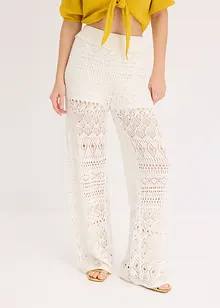 Pantalon en maille ajourée à taille élastiquée, bonprix