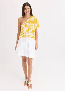 Blouse à encolure asymétrique en viscose texturée, bonprix