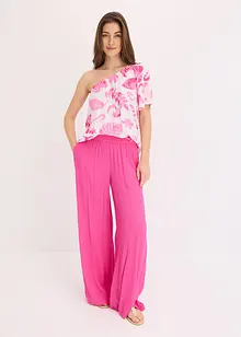 Blouse à encolure asymétrique en viscose texturée, bonprix