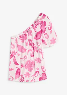 Blouse à encolure asymétrique en viscose texturée, bonprix