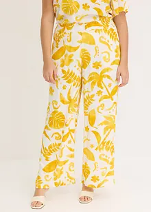 Pantalon large imprimé en viscose texturée, bonprix