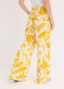 Pantalon large imprimé en viscose texturée, bonprix