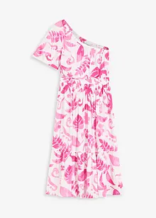 Robe asymétrique imprimée en viscose texturée, bonprix