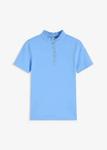 Top en coton à col volanté, bonprix