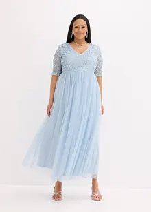 Robe de soirée en tulle avec haut brodé de sequins, bonprix