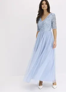 Abendkleid aus zartem Tüll mit Paillettenstickerei, bonprix