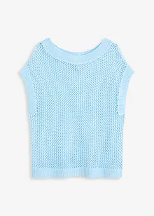 Ajour Pullover aus glänzendem Bändchengarn, bonprix