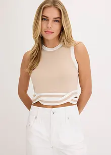 Cropped Strick-Top mit gewistetem Saum, bonprix
