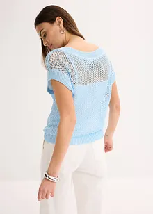 Ajour Pullover aus glänzendem Bändchengarn, bonprix