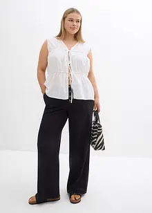 Pantalon palazzo en lin mélangé, bonprix