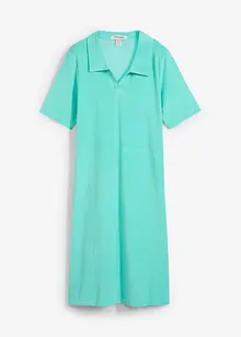 Robe longueur genou en tissu éponge avec col polo, bonprix