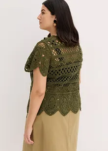 Gilet court en crochet, bonprix