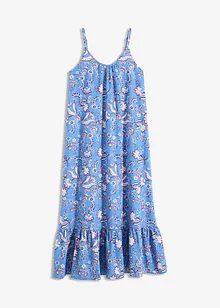 Robe imprimée à fines bretelles en lin mélangé, bonprix