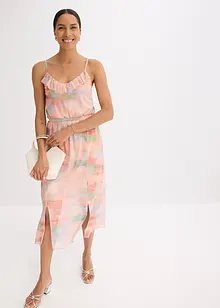 Robe à fines bretelles et volant, bonprix