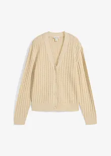 Gilet en maille ajourée avec lin, bonprix