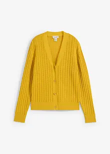Gilet en maille ajourée avec lin, bonprix