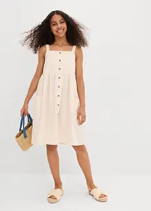 Robe à bretelles en lin mélangé rafraîchissant, bonprix
