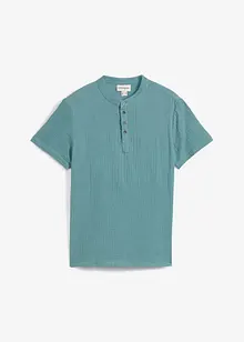 Chemise manches courtes à col montant en gaze de coton douce, bonprix