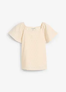 Blouse en jersey à broderies anglaises, bonprix
