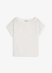 T-shirt à broderies anglaises, bonprix