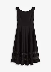 Robe col Bardot avec dentelle et ceinture, bonprix