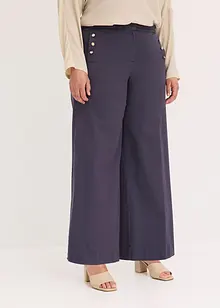 Wide Leg Hose aus Twill mit dekorativen Knöpfen, bonprix