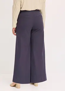 Wide Leg Hose aus Twill mit dekorativen Knöpfen, bonprix