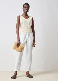 Pantalon taille élastiquée 100 % lin, bonprix