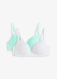 Lot de 2 soutiens-gorge push-up coton sans armatures, bonprix