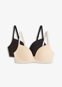 Push-Up-BH ohne Bügel mit Baumwolle (2er Pack), bonprix