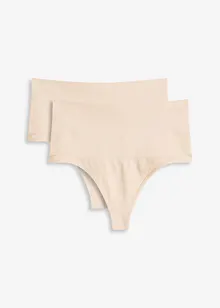 Lot de 2 strings sculptants sans coutures, maintien modéré, bonprix