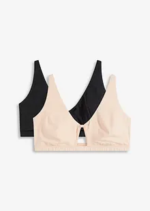 Lot de 2 soutiens-gorge bralette coton, bonprix