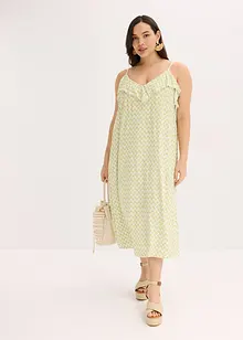 Robe midi à encolure volantée, bonprix