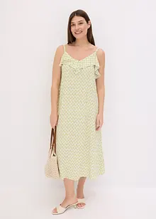 Robe midi à encolure volantée, bonprix