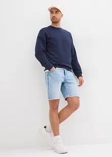 Bermuda en jean à finitions effilochées, loose, bonprix